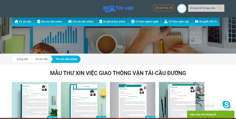 Tạo và tải mẫu thư xin việc ngành Giao thông vận tải - Cầu đường trên Timviec356.vn