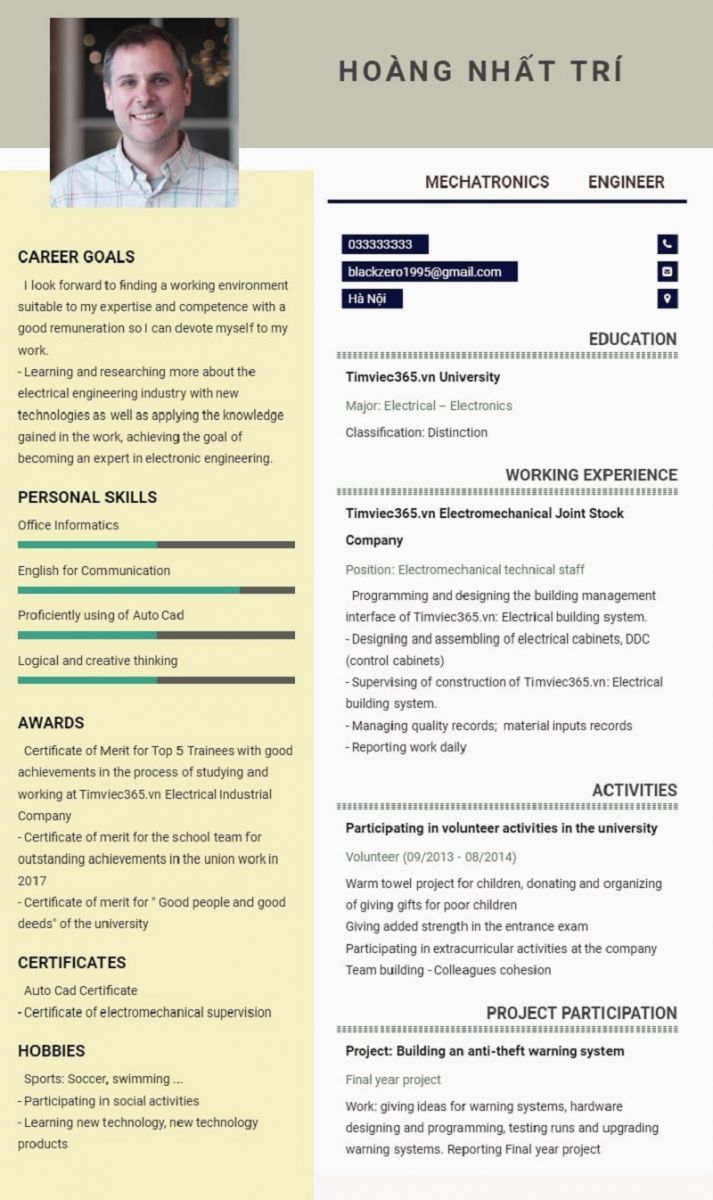 Sở thích trong CV tiếng anh