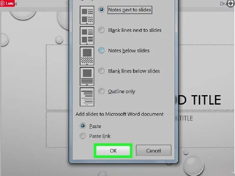 Chuyển file powerpoint sang file Wordtrên Windows
