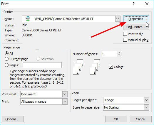 Hướng dẫn cách in 2 mặt trong excel 2010