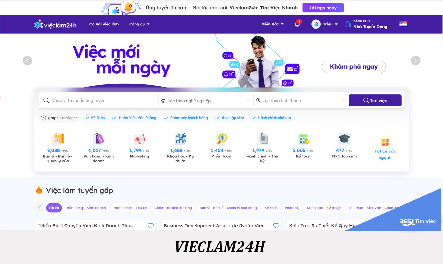  Vieclam24h – thương hiệu tuyển dụng hàng đầu