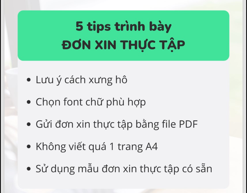 Những điểm quan trọng cần chú ý khi trình bày đơn xin thực tập ngành luật