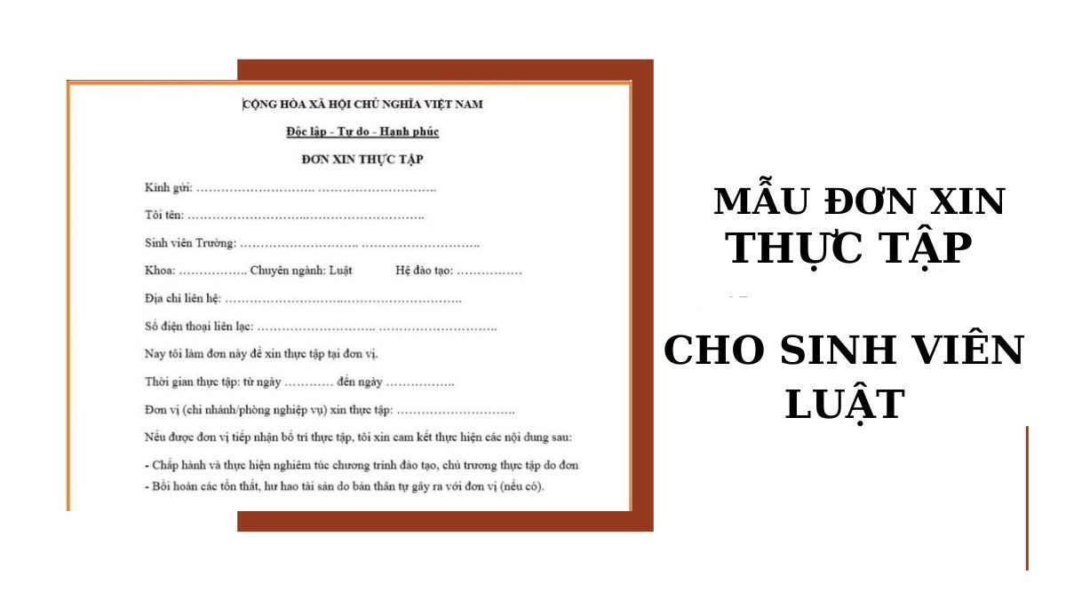 Tham khảo mẫu đơn xin thực tập Luật chuẩn 
