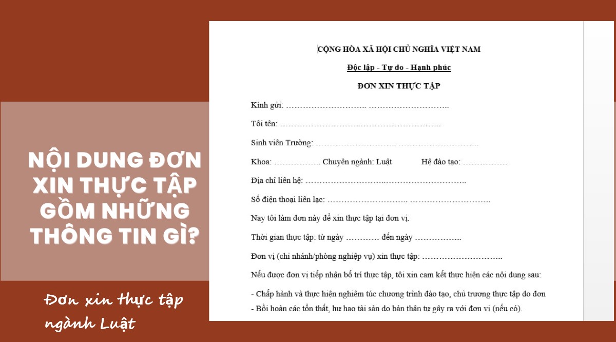 Nội dung, bố cục trong mẫu đơn xin thực tập ngành luật