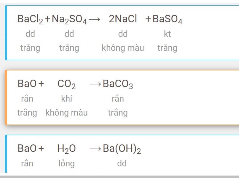 Các phương trình hoá học lớp 9 nhóm 4
