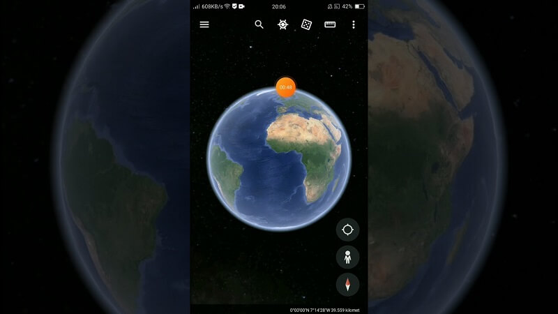 Giao diện của phần mềm Google Earth