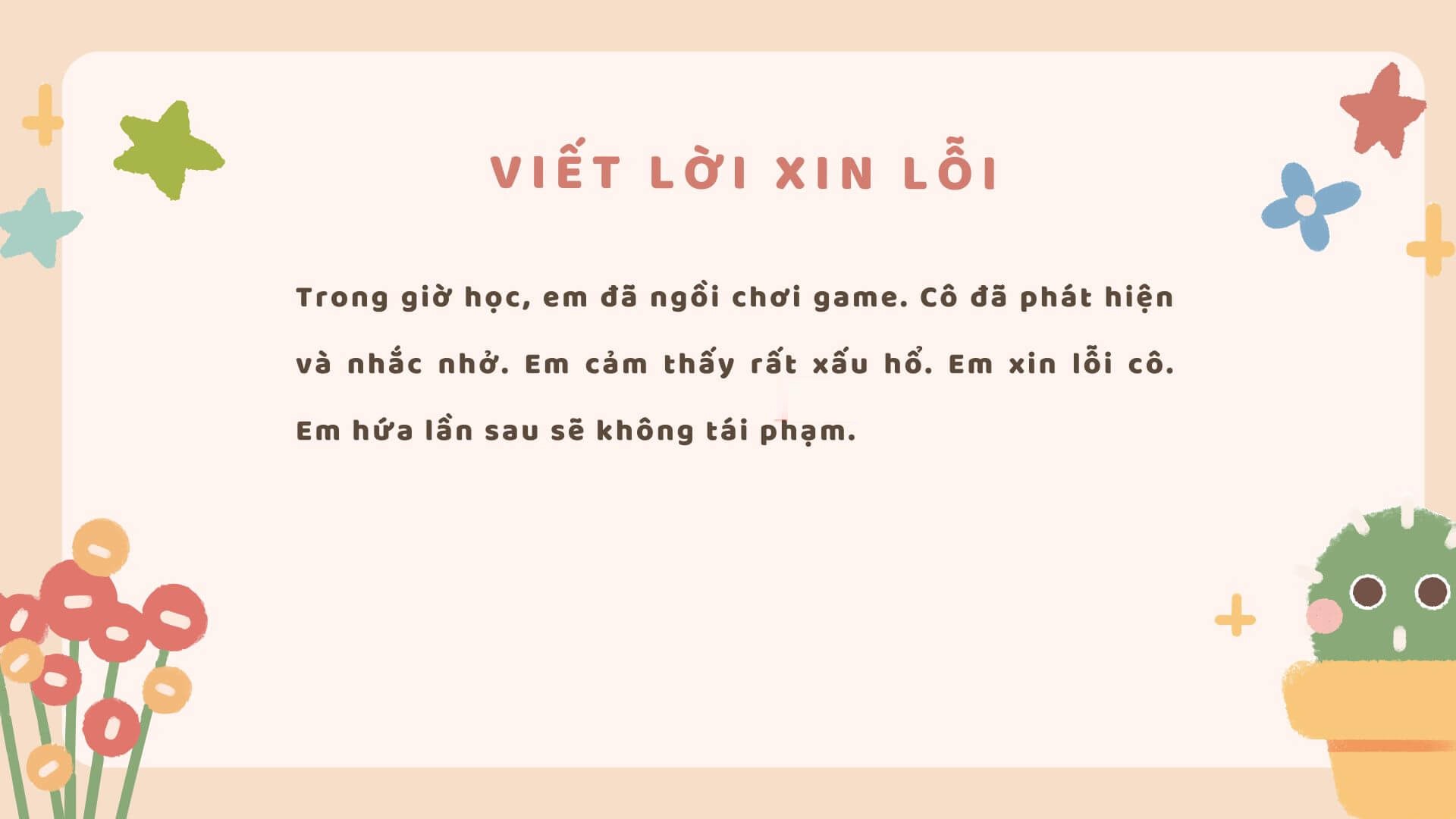 Cách viết thư xin lỗi cô chủ nhiệm đầy thuyết phục