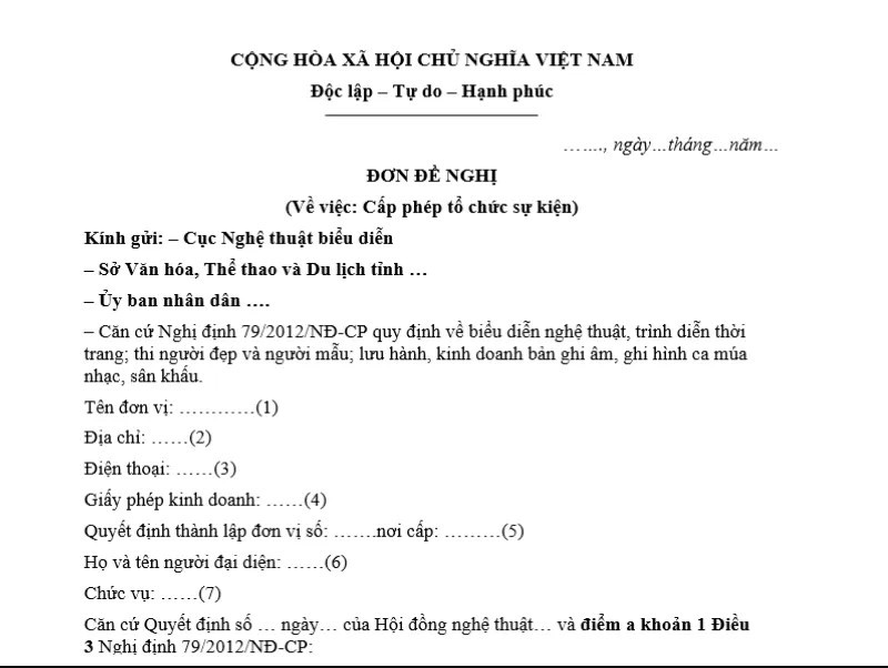 Bố cục tiêu chuẩn của mẫu đơn