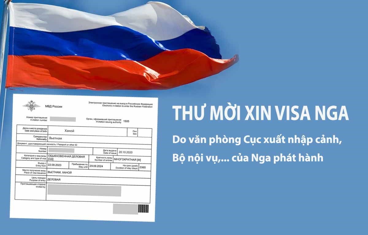 Thư mời xin visa Nga được cấp bởi cơ quan nào?