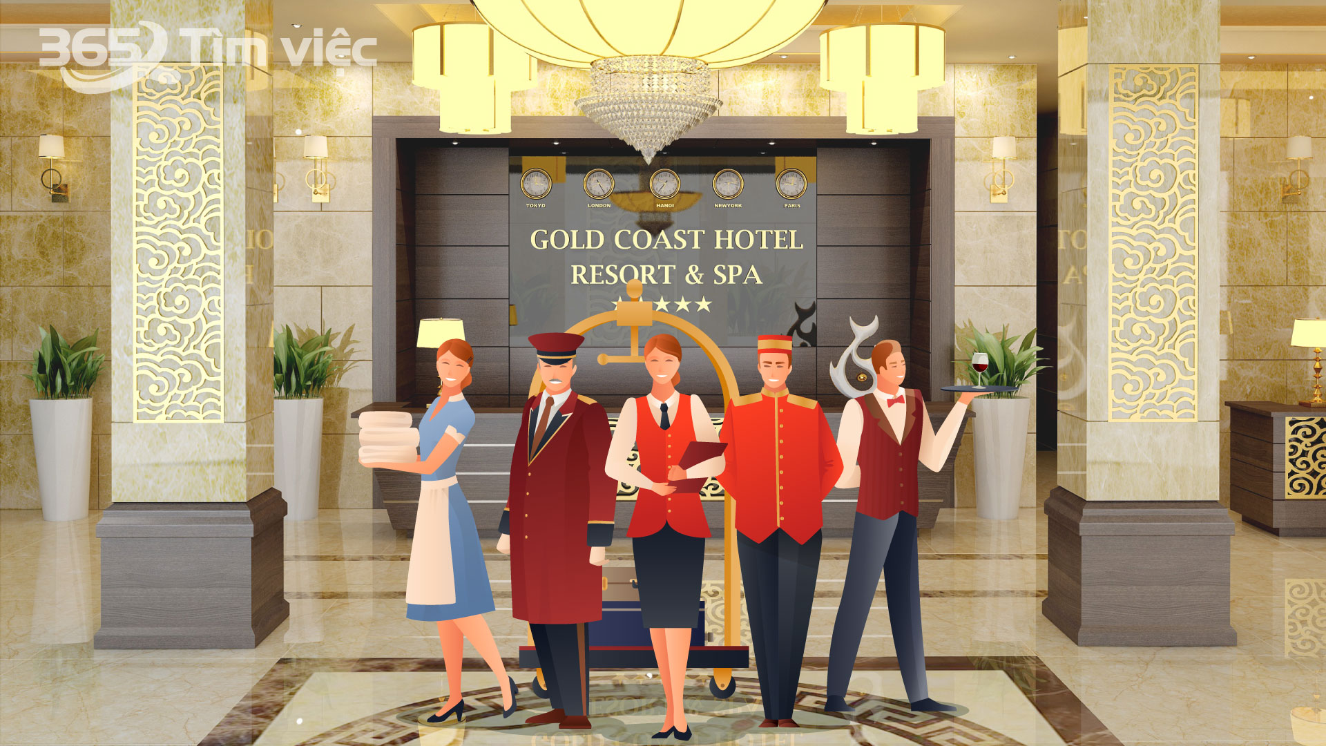 Nhân viên khách sạn – một trong những vị trí hot cùng tham gia phát triển với ngành du lịch