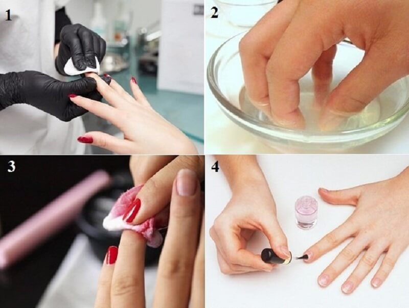 Sử dụng một lượng nhỏ axeton để gỡ Acrylic nails
