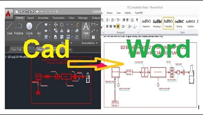 Tìm hiểu về cách chuyển CÀD sang word