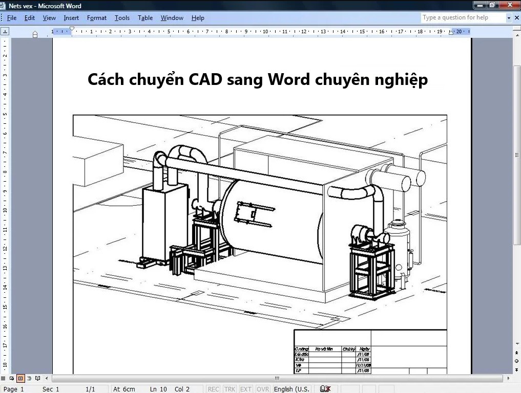 Vì sao cần chuyển CAD sang word
