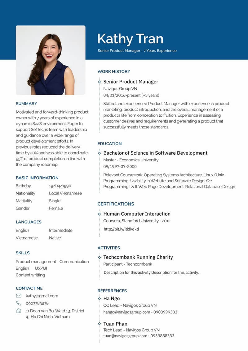Lựa chọn mẫu CV phù hợp giúp định vị phong cách cá nhân