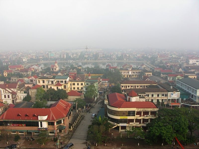 Thành phố Hà Tĩnh nhìn toàn cảnh từ trên cao