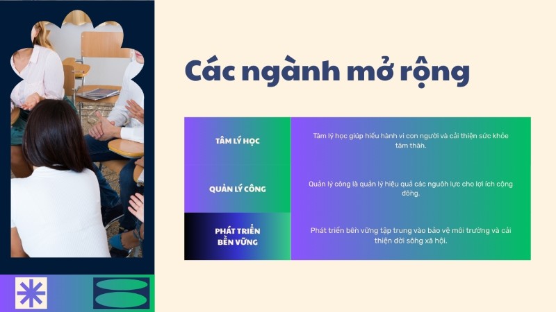 Các ngành bổ trợ và mở rộng khác của khối B