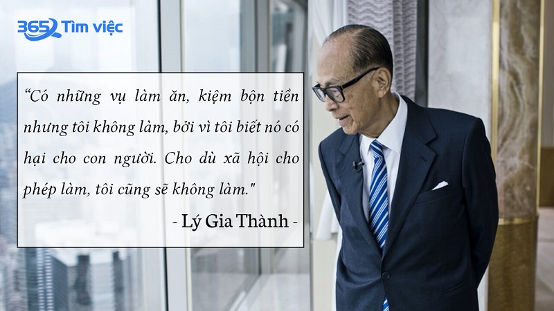 Quan điểm kinh doanh của ông Lý Gia Thành