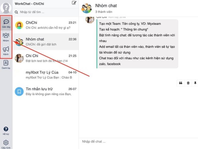 Tính năng Chatwork giúp bạn dễ dàng trao đổi thông tin