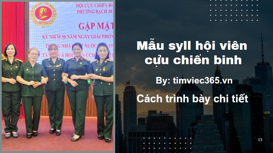 Hướng dẫn viết mẫu sơ yếu lý lịch hội viên cựu chiến binh