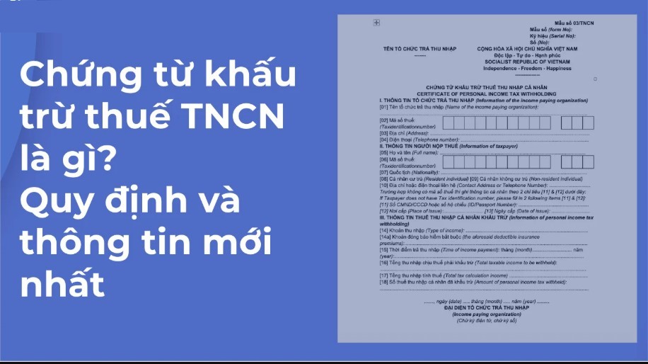 Chứng từ khấu trừ thuế tncn là gì? Quy định và ý nghĩa