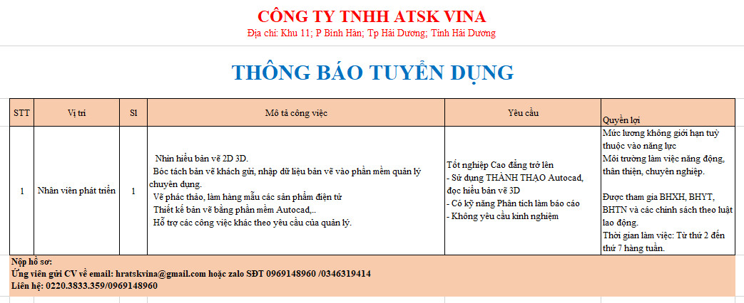 lĩnh vực hoạt động