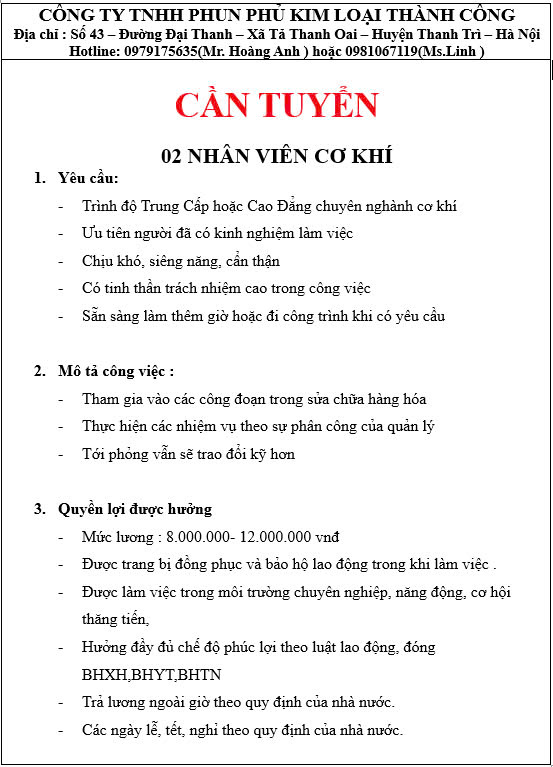 lĩnh vực hoạt động